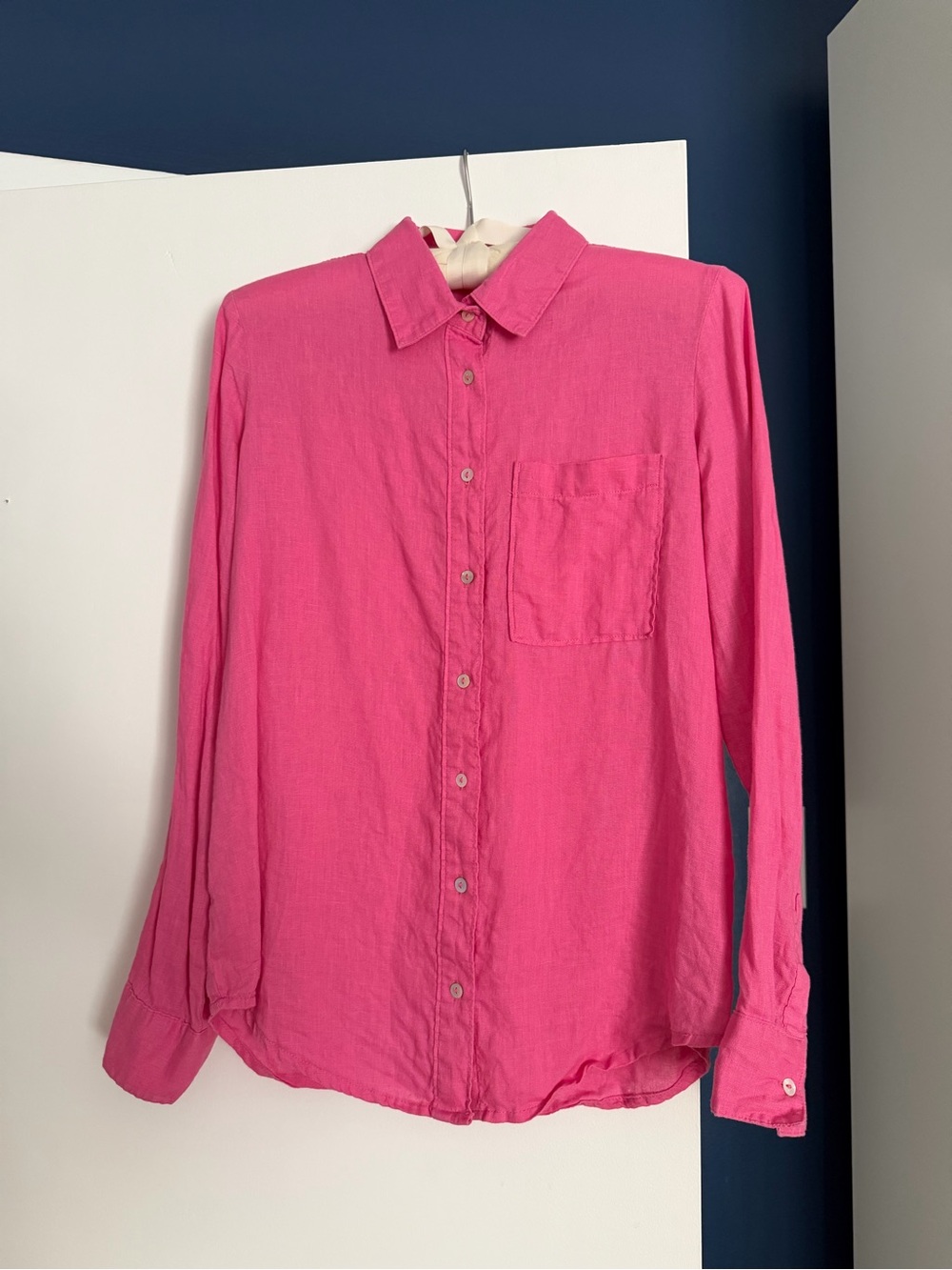 Women's Button-Down Shirt in Vibrant Hot Pink